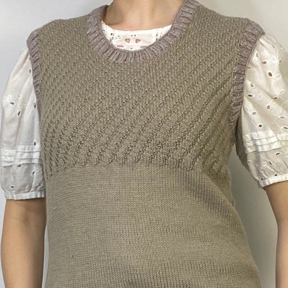 Vintage 80s Handmade Textured SWEATER VEST! S-M - Picture 4 of 7